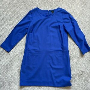 Blue J Crew Quarter Sleeve Mini Dress